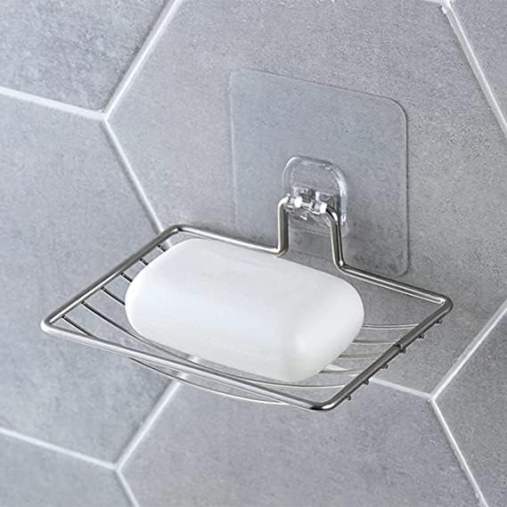 ABS Plastic Soap Stand Holder for Bathroom, Kitchen Sink Wall Single Layer with Magic Stickers (Steel Soap Dish) (B0DC6TCXGW) Amazon Price History, Amazon Price Tracker