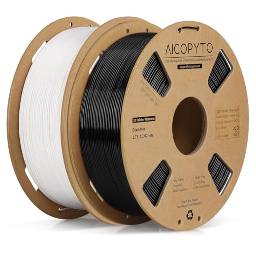 AICOPYTO Rapid PETG Filament 2KG Black&White,High Speed 30-600mm/s 3D Printer Filament PETG 1.75mm Dimensional Accuracy +/- 0.02mm,1kg Cardboard Spool(2.2lbs) Fits for Most FFF 3D Printers,Black+White