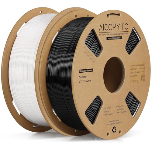 Image of Rapid PETG Filament 2KG Black&White,High Speed 30-600mm /s 3D Printer Filament PETG 1.75mm Dimensional Accuracy + /- 0.02mm,1kg Cardboard Spool(2.2lbs) Fits for Most FFF 3D Printers,Black+White
