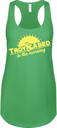Troy and Abed in The Morning Parody Fan Art Ladies Tank, S, Green