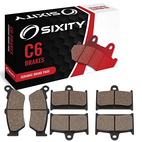 Sixity C6 Front Rear Ceramic Brake Pads compatible with Triumph Rocket III Roadster 2300cc 2011-2014 Complete Set