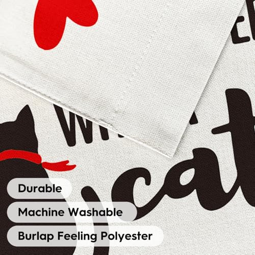 Drapeau de jardin double face avec motif chat cœur pour décoration extérieure - 8