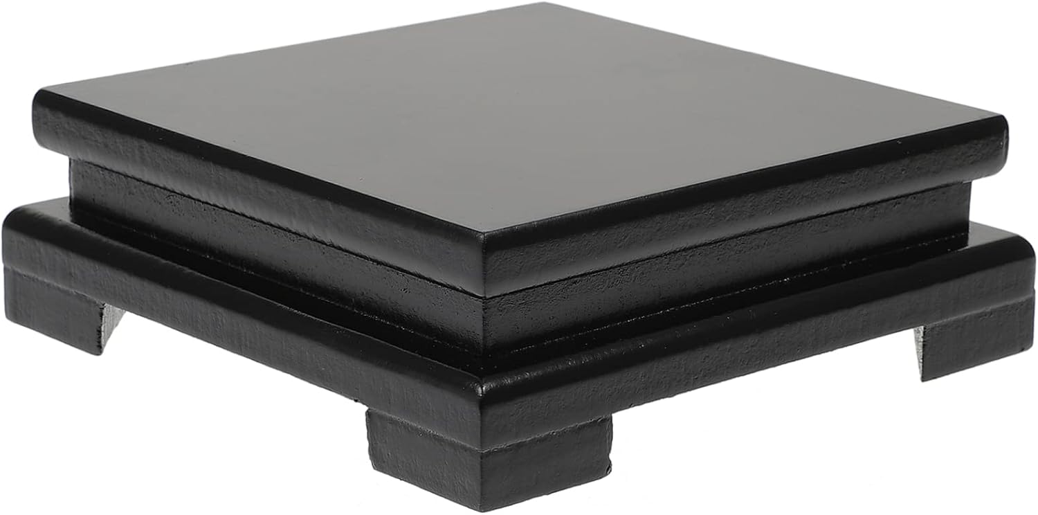 1Pc Wood Display Base for Vases Flower Pots Buddha Statues Decorative Teapot Holder High for Home Office Cafe Decor