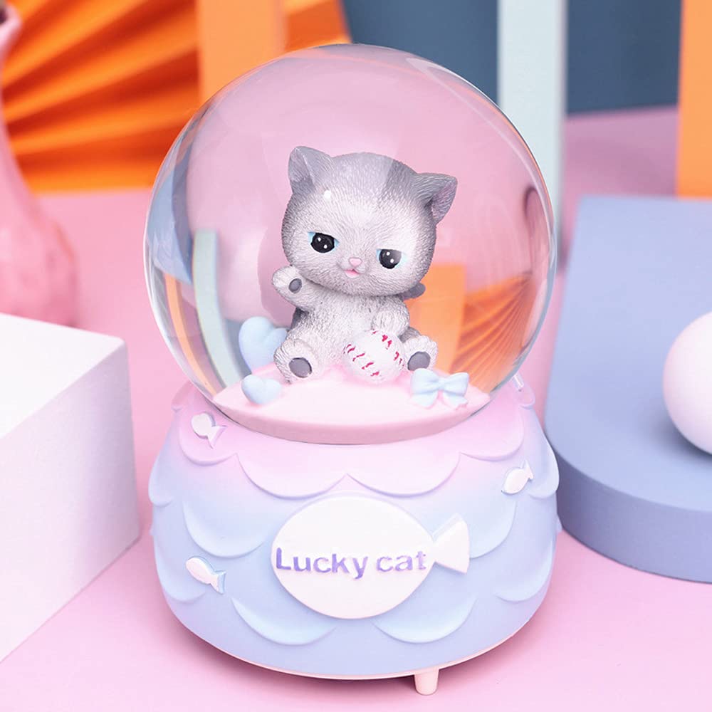 Amazon.co.jp: Lucky Cat 音楽スノードーム 子供用 80mm アニマル樹脂