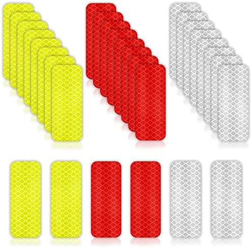 PUSNMI Reflective Stickers, Safety Highly Reflective Tape 30PCS High Visibility Reflective Stickers Tape Waterproof Warning Safety Bicycle Reflectors Tape for Car Motorcycle Bike Helmet Stickers