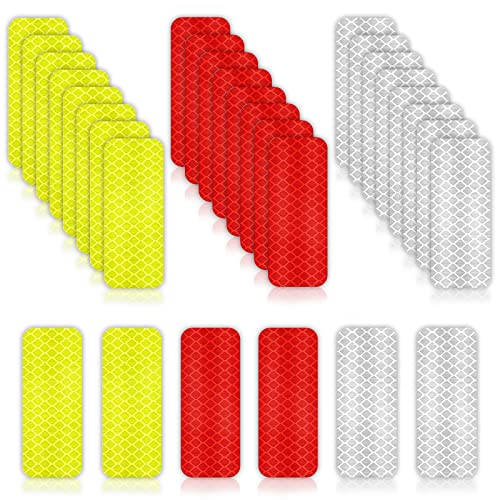 Pusnmi Reflective Stickers, Safety Highly Reflective Tape 30Pcs High Visibility Reflective Stickers Tape Waterproof Warning Safety Bicycle Reflectors Tape For Car Motorcycle Bike Helmet Stickers #TOP1