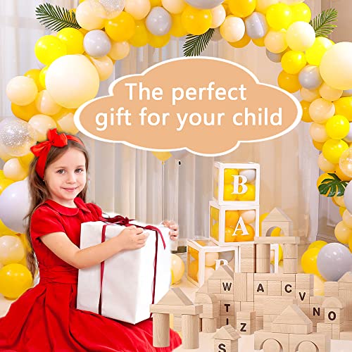 Ypwangshengrui 86 Pcs Standard Unit Kids Wooden Building Blocks Set Classic Wooden Blocks Natural Wood Preschool Kindergarten Montessori Toy Wooden Stacking Blocks For Ages 3+ Boys & Girls #TOP6