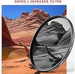 GREEN.L 52mm Filtre infrarouge, 52mm IR 720nm (R72) Filtre pour objectif caméra
