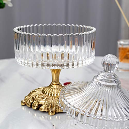 Ditudo Glass Storage Jars With Lid Bottom Decorative Snacks Dried Fruit Candy Jar Living Room Decoration Home Decor Ornaments #TOP5