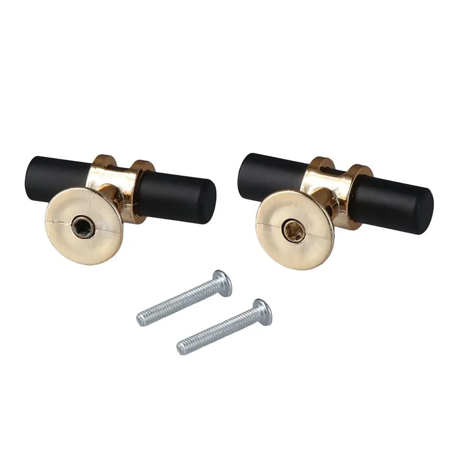 Möbelknöpfe Mattschwarze und goldene Schrankknöpfe, Aluminiumlegierung, Einloch-T-Stange, Schrankknöpfe, Küchenbeschläge, Tür(10pcs)