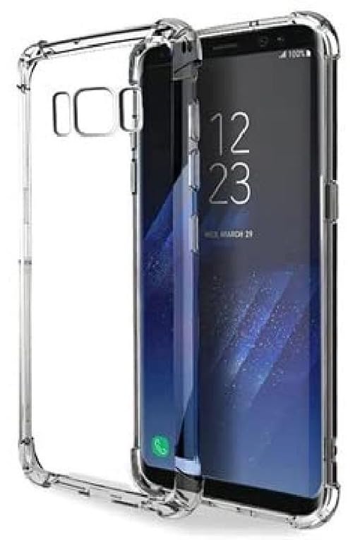 Image of BOXXO Flexible Back Cover for Samsung Galaxy S8 Plus | Back Cover Transparent Clear Shockproof Case Four Corner Protection | Slim Protective Mobile Phone Cover for Samsung Galaxy S8 Plus