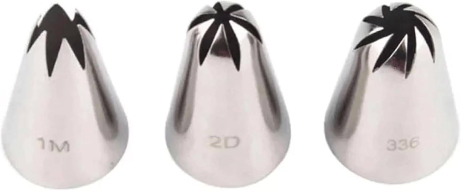 Piping Tips 3pcs/set Pastry Nozzles Rose Icing Tips Nozzles Pastry Tips Pastry Tube Stainless steel Icing Frosting Nozzles