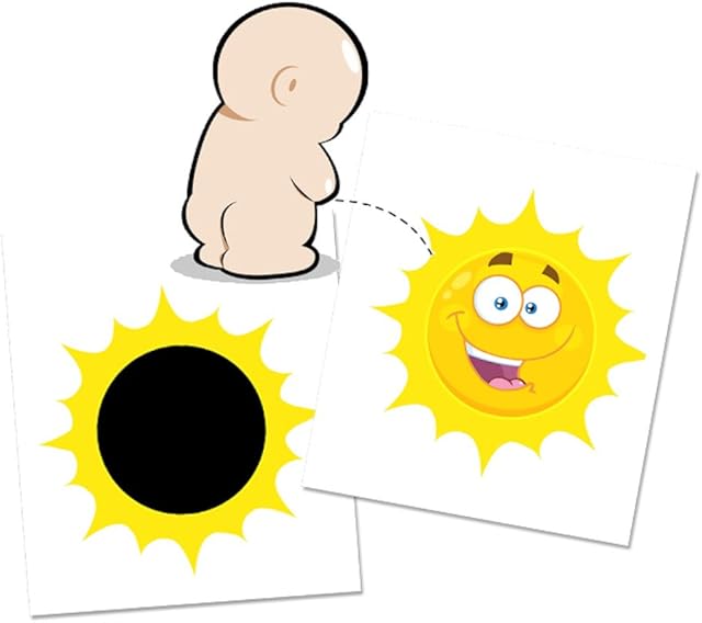 3 x Toilet Stickers Sun Toilet Stickers so that young men aim better in the toilet - discolouration stickers, fun and helpful