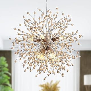 Eoodis Firework Chandeliers, Modern Dandelion Chandelier, 8-Lights Hanging Light Fixture for Living Room Dining Room Bedroom Kitchen Foyer G9 (Bulb not Included)