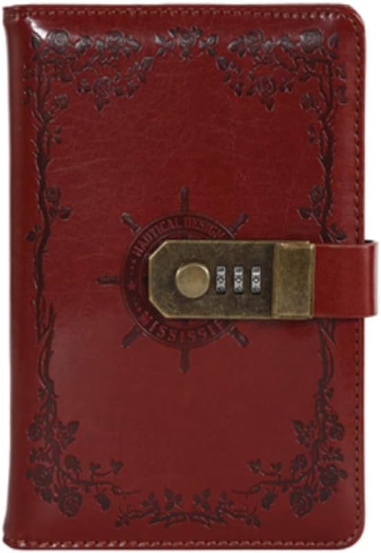 Yiming パスワードブック 復古 カード 学生 日記帳 ロックノート メモ帳 スケジュール帳 アンティーク ヴィンテージ 漫画 Pu 05 特別送料無料