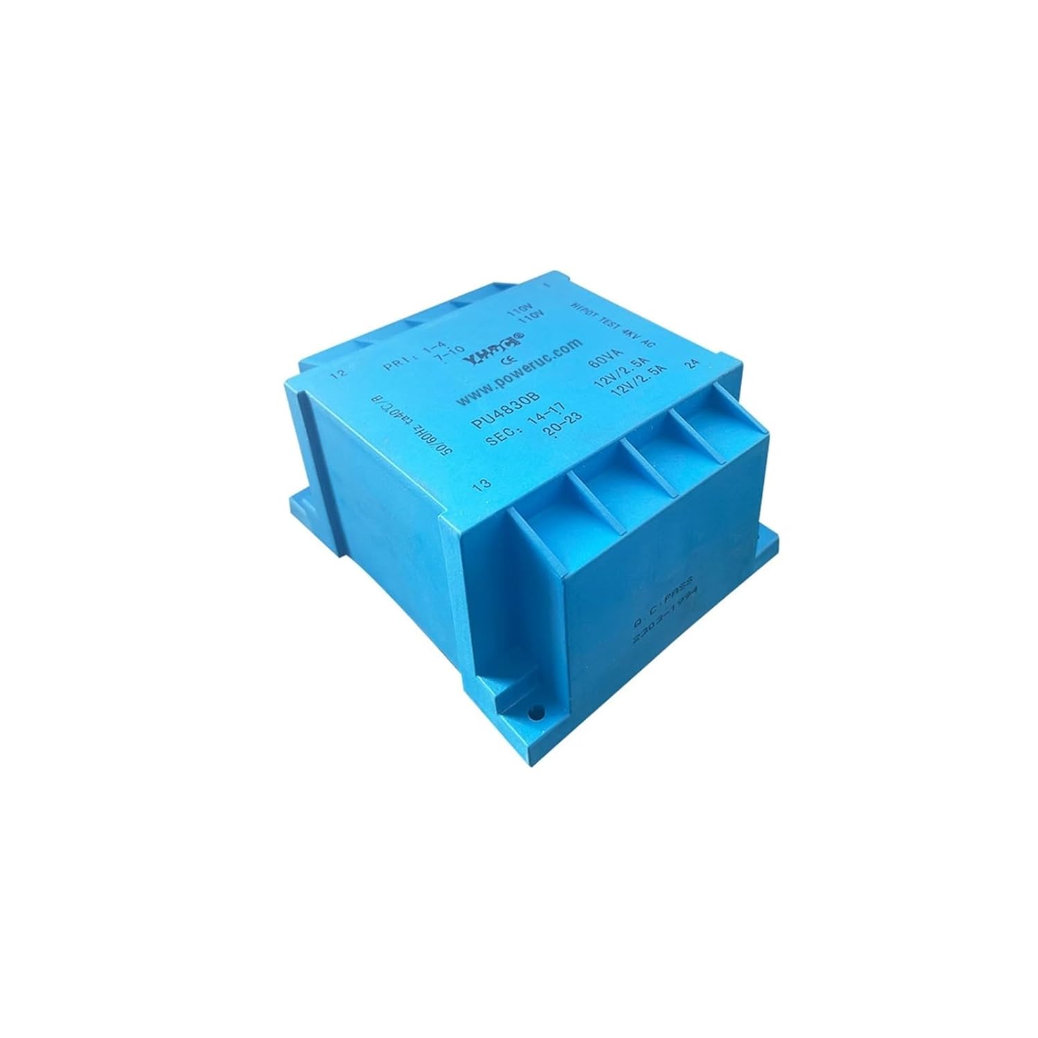 PU4830B 60VA 110Vx2 /115Vx2 6Vx2/7.5Vx2/9Vx2/12Vx2/15Vx2/18Vx2/24Vx2 Encapsulated PCB Welding Isolation Transformer 1Pcs(60VA 110Vx2 7.5Vx2)