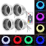 Cup Holder,Yctze 4Pcs Cup Holders 12V Stainless Steel RGB LED Car Beverage Bottle Cup Drink Holders