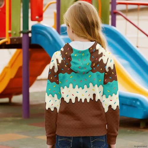 Image of Coloranimal Unisex Girls and Boys Long Sleeve Hoodies Hoody Athletic Pullover Sweatshirts Tops Age 6-16year