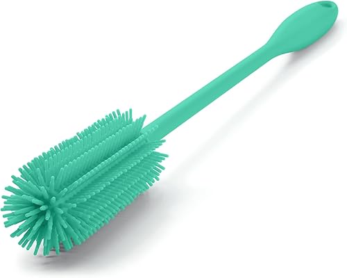 Miniatura 3 de Cepillo limpiador de botellas de silicona con mango largo, perfecto para limpiar recipientes de cuello estrecho, botellas deportivas al vacío,
