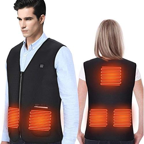 DOACT Heated Vest Jacket, Heat Clothing for Women and Men, Washable Electric Body Warmer USB Charging in Cold Winter for Motorcycle, Outdoor Activities, Hunting, Camping, Hiking, Skiing, XXL Size
