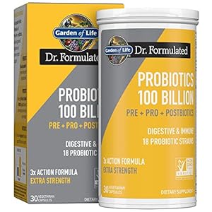 Garden of Life Dr Formulated Once Daily 3-in-1 Complete Probiotics, Prebiotics & Postbiotics Supplement for Women and…