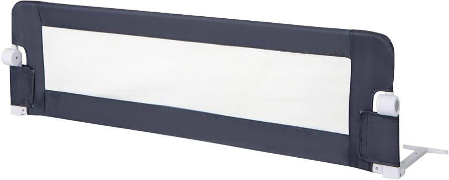 HONEY JOY Bed Rail for Toddlers, 60-Inch Extra Long, Foldable Portable Swing Down Safety Bed Guard Rail, Toddler Bed Rails for Crib, King Queen Full Twin Size Bed Mattress Gray