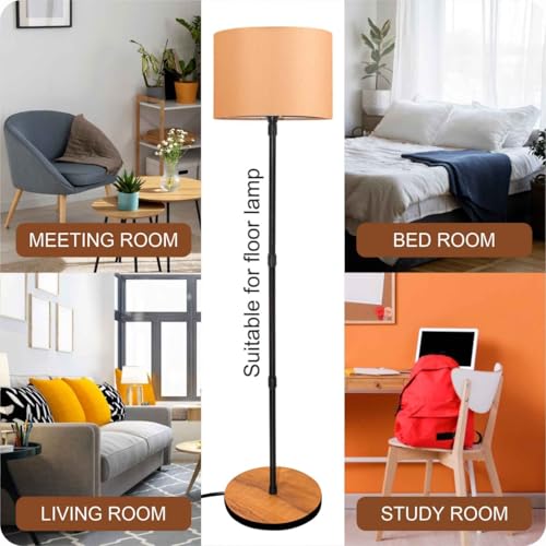 Image of Rellon Floor Lamp for Living Room with Decorative Metal Floor Lamp Standing Home Decoration Floor JuteLamp Shade Reading for Bedroom, Office,Kitchen (A2)