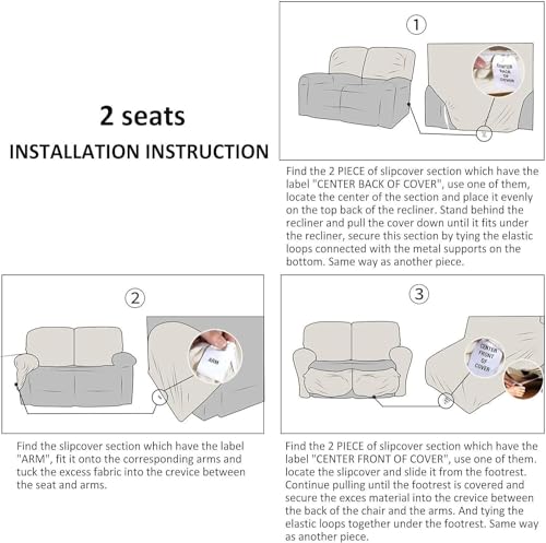 Housse de canapé inclinable relax protection fauteuil extensible - 4