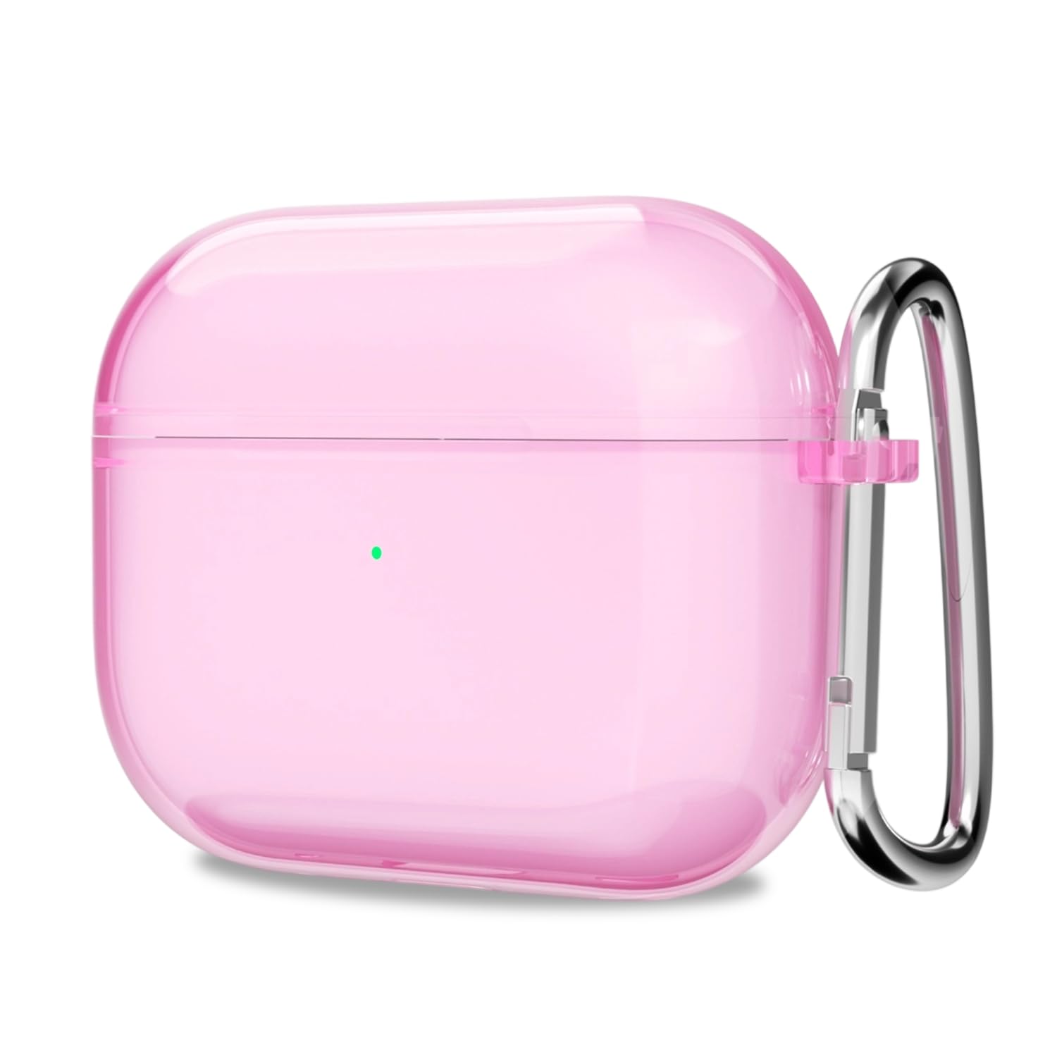 Svanove for Airpods 4 Case Clear Hard Plastic, Transparent Simple Cute Airpods 4th Generation Case with Keychain, Girly Y2k Aesthetic Trendy Airpods Cover Accessories for Women Girl, Pink