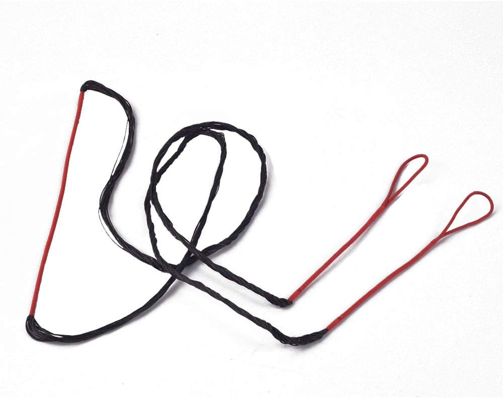 LWANO Red Bow String Set 12/14/16 Strands 48-70 inches for Traditional Recurve Bow Replacement Bowstring(with Copper Buckle