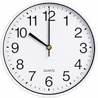 Relógio de Parede Analógico 20cm Silencioso, Design Moderno Minimalista, Números Grandes de Fácil Leitura, Ideal para Sala, Cozinha, Escritório e Decoração de Ambientes Branco ou Preto