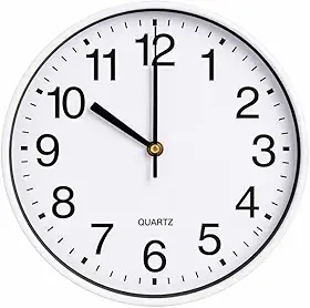Relógio de Parede Analógico 20cm Silencioso, Design Moderno Minimalista, Números Grandes de Fácil Leitura, Ideal para Sala, Cozinha, Escritório e Decoração de Ambientes Branco ou Preto