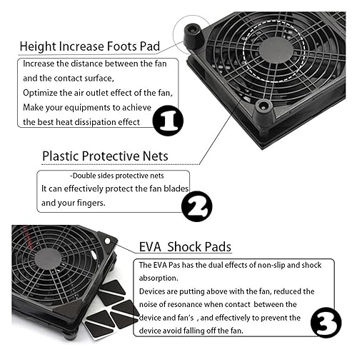 Ventilateur de routeur USB 5V avec roulement hydraulique durable et grille acier - 4