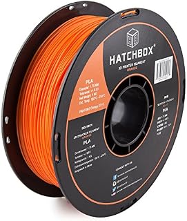 HATCHBOX 1.75mm Orange PLA 3D Printer Filament - 1kg Spool (2.2 lbs.) - Dimensional Accuracy +/- 0.05mm