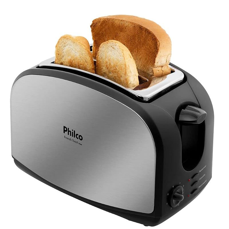 Philco Torradeira, French Toast Inox, 900w, Preto, 220V, Função Cancelar