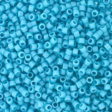 Miyuki Delica 11/0 - Duracoat Opaque Dyed Aqua DB2128 - 250gms Bag of Japanese Glass Beads Bulk Bag of Japanese Glass Beads