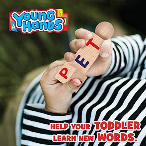 Creative Kids Wooden Reading Blocks - Set Of 5 Spinning Alphabet Blocks W/ Easy-Grip Handles - Kindergarten Preschool Learning Activities Letter Work - Wooden Montessori Toys Gifts For Kids Toddlers #TOP3