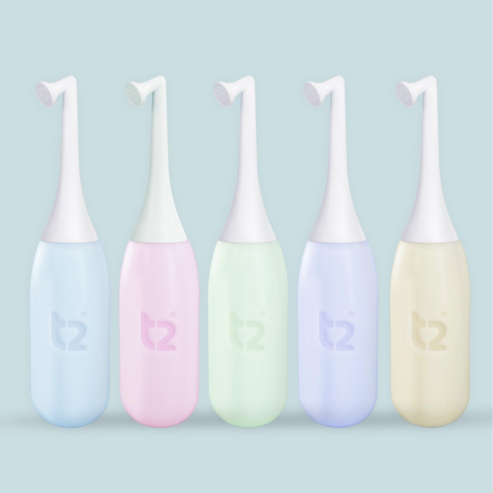 T2 500 ml Butelka Peri, butelka do czyszczenia krocza z nasadką pod kątem, przenośny bidet poporodowy, nakrętka do przenoszenia wody, torba podróżna, niebieski niebiański