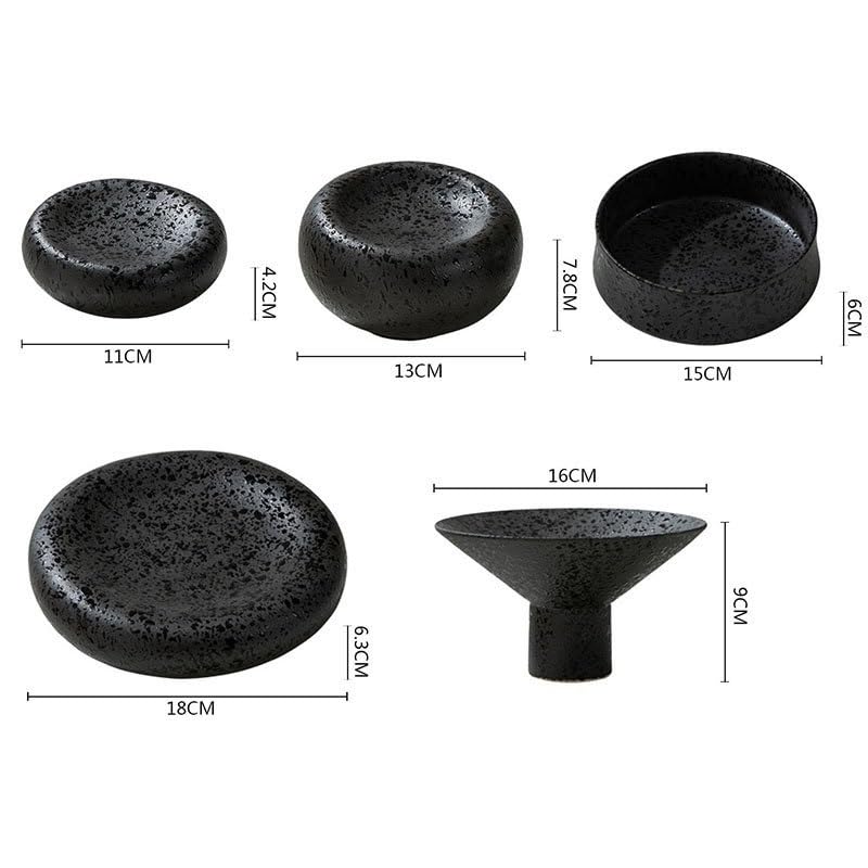 Stapelbare Moderne Essteller Keramik-Essteller, strukturierter Dessertteller, Snackteller, dicke Suppenschüssel, Salatschüssel, Haushaltsgeschirr, Salatteller
