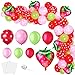 109 Pieces Strawberry Party Balloons Arch Garland 12 10 5 Inch Red Pink Green Latex Balloons Jumbo Strawberry Foil Balloons for Baby Shower Berry First Birthday Strawberry Party Decorations