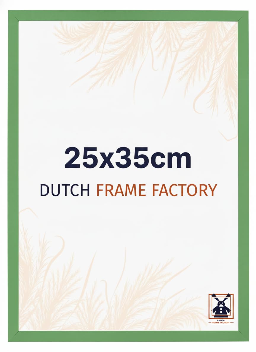 Dutch Frame Factory - Picture frame 25x35 cm - Green - MDF Picture frame with Antireflex Acrylic glass - Photo frame 25x35 cm - Benno