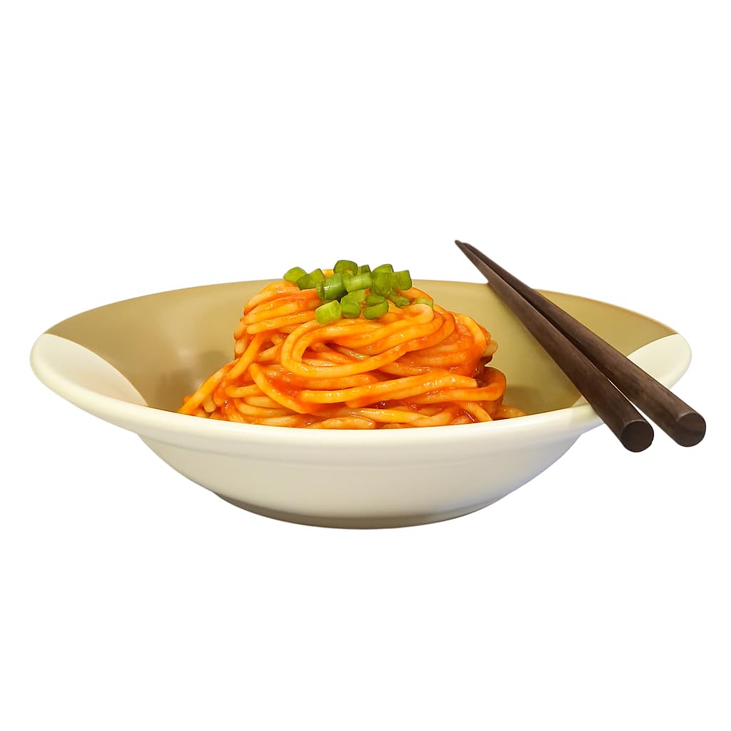 Brills Premium Ceramic Pasta/Noodles/Soup Plate (Pack of 1) - Elegant Double-Tone Design, Microwave Safe, Oven Safe, Dishwasher Safe - Stylish Dinnerware for Modern Dining 1