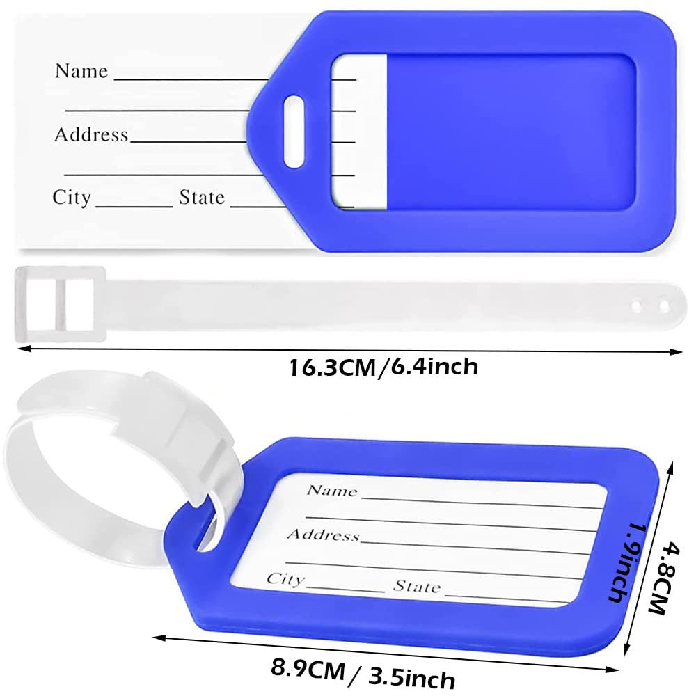 Thinp 6 Etichette Per Bagagli Trasparenti In PVC, Con Portachiavi Colorati, Dimensioni 8,7x18,2 Cm, Impermeabili E Resistenti Per Valigie E Zaini