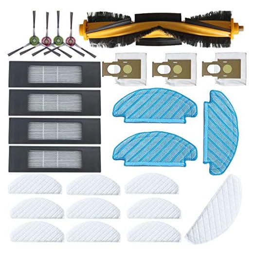 25 st/set huvudborste sidoborste filter dammpåse för ECOVACS DEEBOT OZMO T8 dammsugare