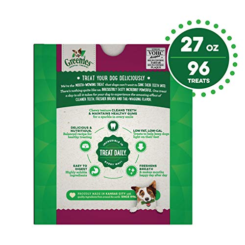 Greenies Weight Management Teenie Natural Dog Dental Care Chews Weight Control Dog Treats, 27 Oz. Pack (96 Treats) #TOP1