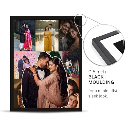 Image of Personalized Photo Frame 8x12 Inch | Custom Collage Photo Frame Gift for Birthday, Anniversary, Couple, Friends | Acrylic Sheet with MDF Back | Wall Decor Memory Frame (D-5)
