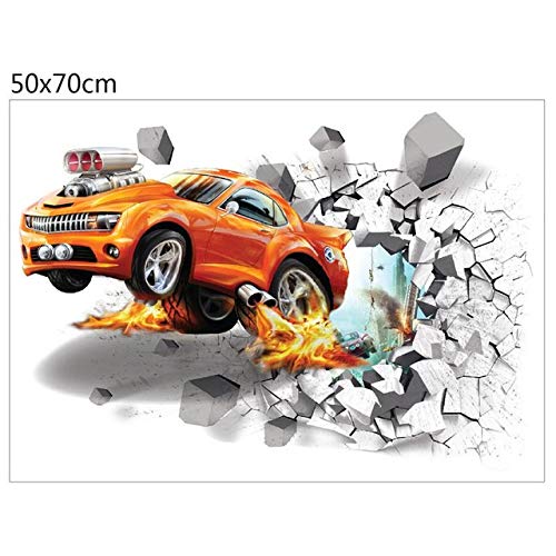 Fai Da Te 1pc Creativo Calcio Adesivi Murali 3d Pallacanestro Broken Wall Art Decal Car Wall Poster Decorazione Della Stanza Dei Bambini Ragazzi Favori Calcio rotto a muro