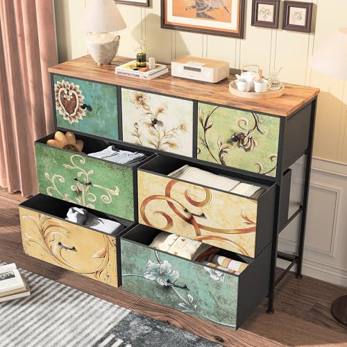 BRILVERDE Cómoda con 7 cajones aparador