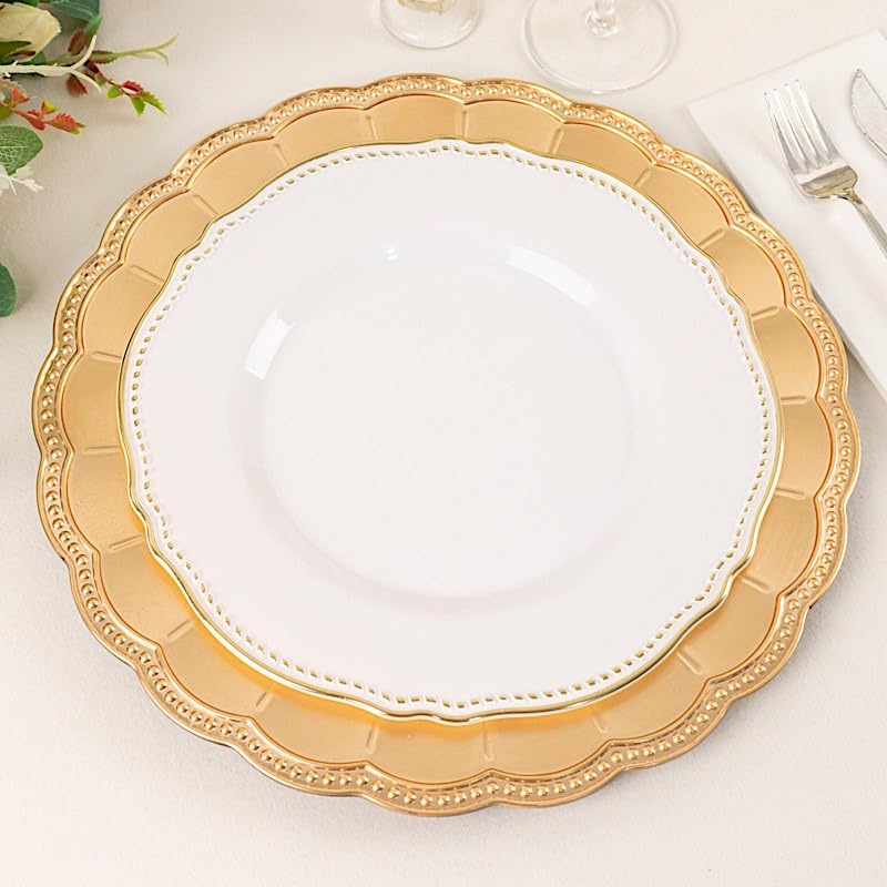 Platos Cargadores Redondos Dorados 13" Set x6 miniatura 5