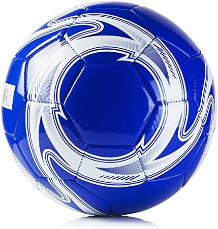 Western Star Soccer Ball Size 4 - Official Match Weight - 5 Colors - Youth & Adult Soccer Players - Helix Design - Long-Lasting Construction & Attractive Soccer Gifts (Navy Blue, 4)